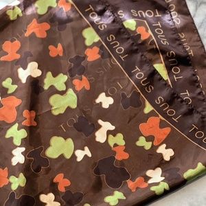Tous brown silk scarf